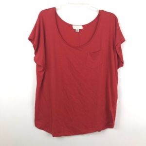 Forever 21 Plus Size Red Short Sleeve Shirt Top
